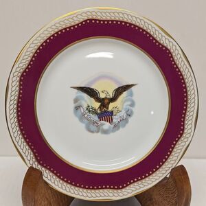 Woodmere Abraham Lincoln White House Dessert Collection Plate American Eagle